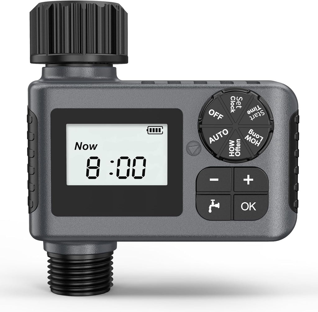 Hose Sprinkler Timer, Programmable Watering Timer with Rain Delay/Manual/Automatic Drip Irrigation System for Outdoor Garden Yard, 1 Outlet