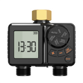 Rechargeable Battery Hose Water Timer, Programmable Sprinkler Timer with Rain Delay/Manual/Automatic Drip Irrigation System for Garden Yard, 2 Outlet
