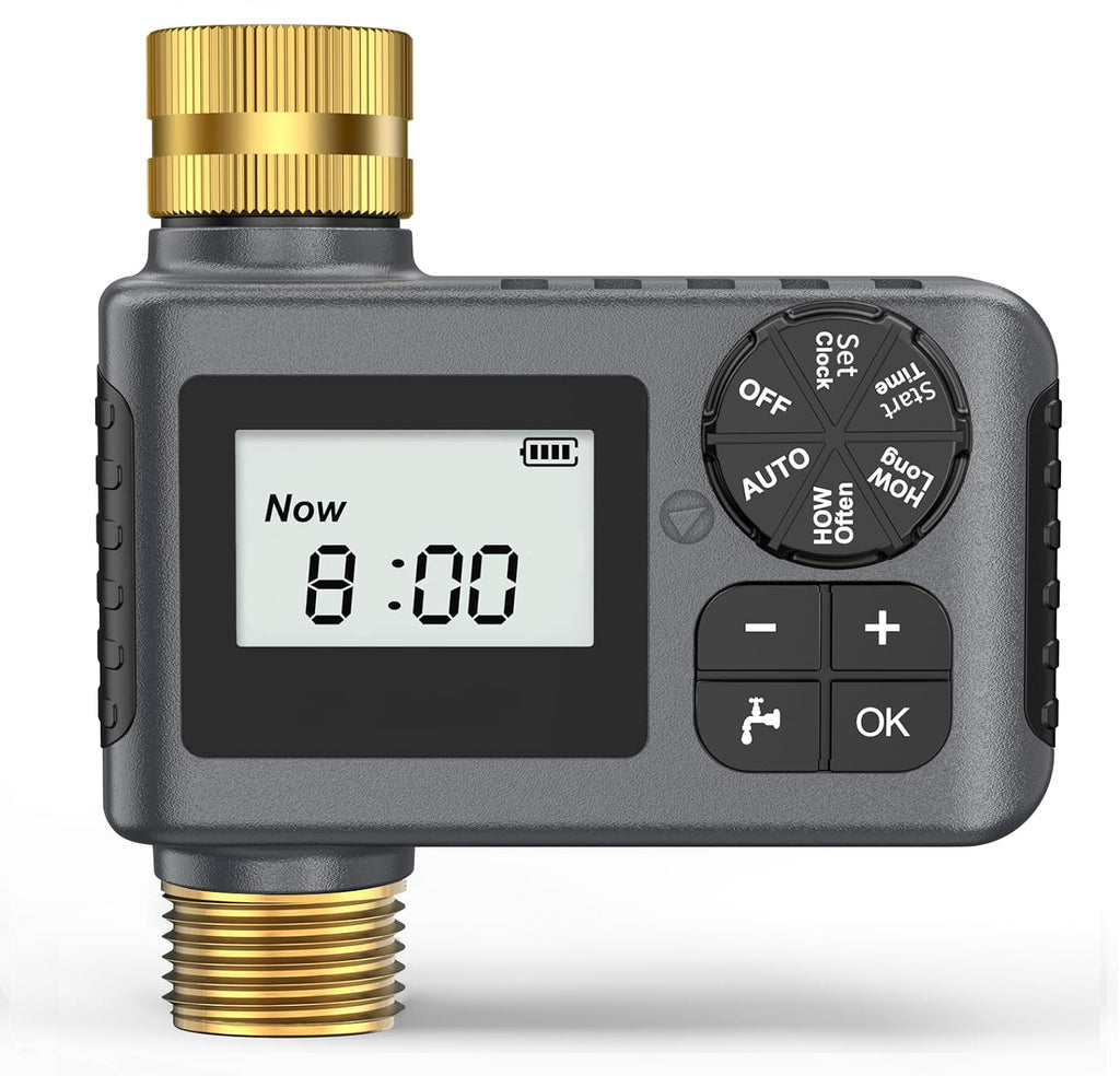 Hose Water Timer, Programmable Sprinkler Timer with Rain Delay/Manual/Automatic Drip Irrigation System for Outdoor Garden Yard - 1 Outlet