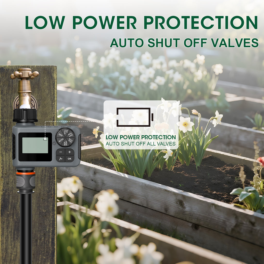 Hose Sprinkler Timer, Programmable Watering Timer with Rain Delay/Manual/Automatic Drip Irrigation System for Outdoor Garden Yard, 1 Outlet
